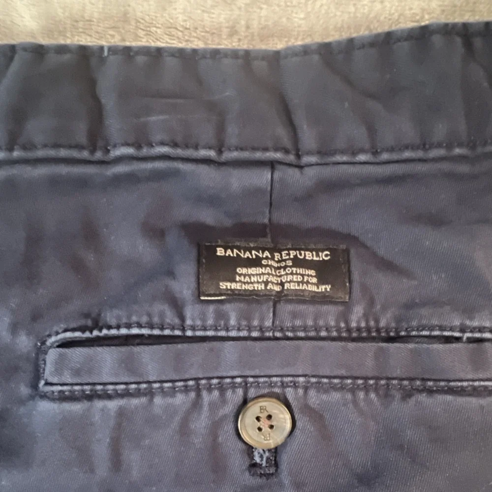 Banana Republic Mens Pants 33x30 Slim Fit Chino Pants Navy Blue Casual Stretch